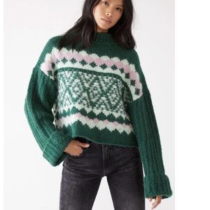 NWT Free People Alpine Pullover in Spearmint Pine